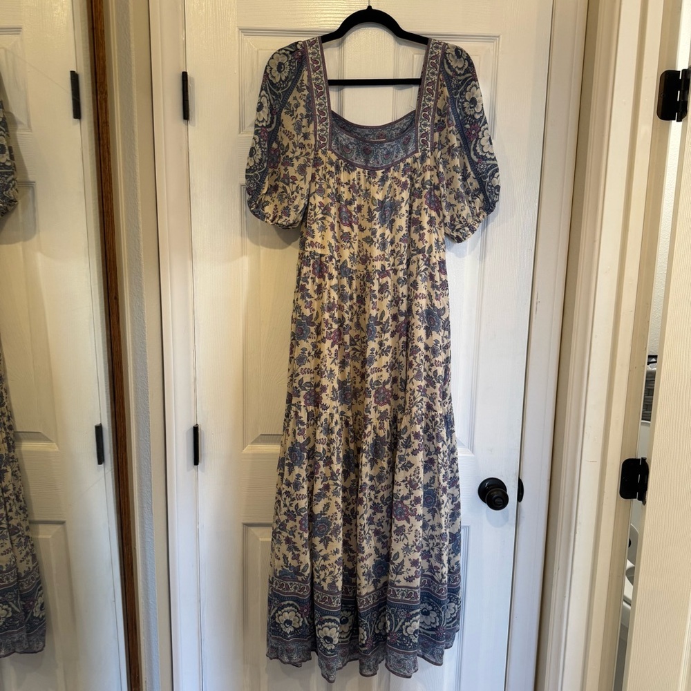 Spell And The Gypsy Collective Floral Puff  Sleeve Maxi Dress Blue Size S Boho - Picture 4 of 16